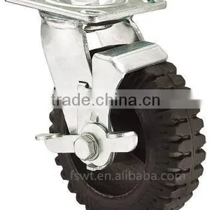 Rubber Iron Core Wheel 125mm Swivel Trolley Industrial Casters thumbnail-2
