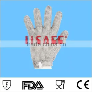 Chain Mail Stainless Steel Wire Mesh Cut Resistant Butchers Steel Gloves With Hook Strap thumbnail-1