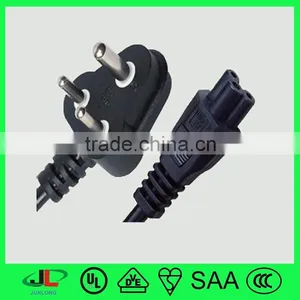 India 3 Round Prong AC Male Plug Extension Cord With C7 Female Plug thumbnail-1