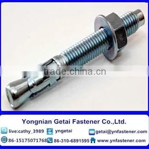 Carbon Steel YZPM8*150 Wedge Anchor Silver White Zinc-plated With Nut and Washer thumbnail-5
