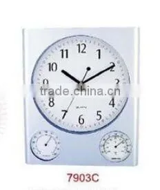 Plastic Multifunction Weather Station Silent Sweep Clock thumbnail-2