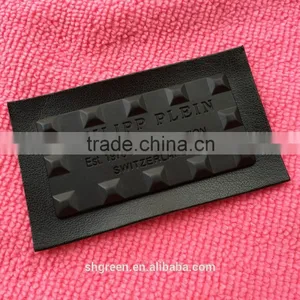 Shiny Golden Color Metal Badge on Black Leather thumbnail-4