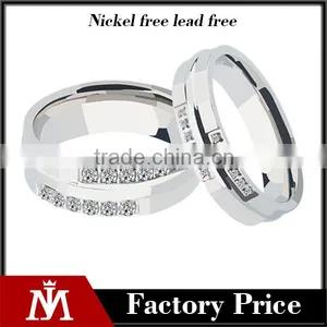 Eternity Style Zircon Casting Stering Silver Charm 316l Stainless Steel Wedding Band Ring for Lovers thumbnail-1