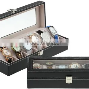 Customized 6 Grid Leather Watch Box for Display Gift Boxes thumbnail-1