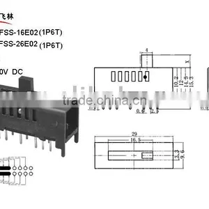 Slide Switch FSS-16E02 26E02( Dip Slide Switch , Miniature Slide Switch, Mini Slide Switch) thumbnail-1