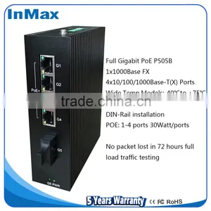 Din Rail Full Gigabit Unmanaged PoE Industrial Ethernet Switches P505B thumbnail-1