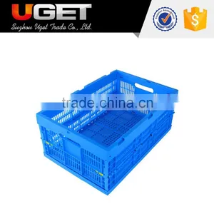 Large Capacity Stackable Plastic Material Foldable Transport Crate thumbnail-1