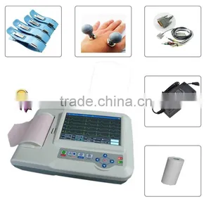 CE Approved 7 Inch 6-Channel Color ECG Machine(EKG-923) thumbnail-1