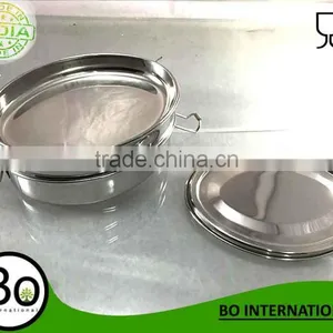 Stainless Steel Oval Bento Lunch Box Three Layer 17 x 12 x 8 cm thumbnail-2