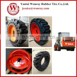 Bobcat Skid Steer Solid Tire With Rim 12-16.5 10-16.5 thumbnail-1