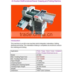High Quality Automatic Paper Creasing and Folding Machine for Photo Paper , Book Cover thumbnail-3