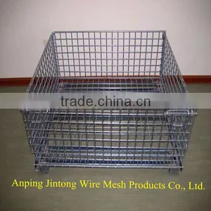Galvanized Storage Cage/wire Mesh Container/wearhouse Cage-foldable thumbnail-1
