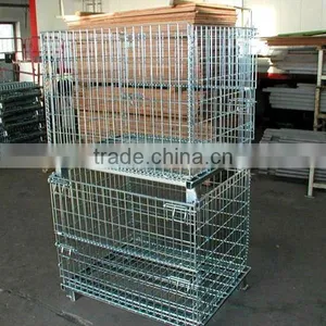 Galvanized Folding Wire Mesh Pallet/storage Cage thumbnail-1