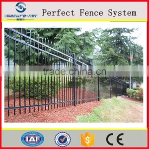 Black Powder Coated Security Backyard Metal Wrought Iron Steel Picket Fence thumbnail-2