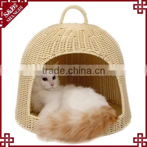 S&D Wholesale Products Pet Beds & Accessories Ger Shaped Crib Fashion Plastic Rattan Dog Cat House Pet Bed thumbnail-5