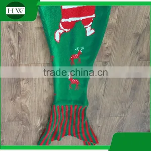 Christmas Gifts Custom Crochet Knitted Fleece Kids Children Baby Mermaid Blanket thumbnail-5