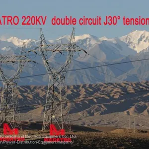 MEGATRO 220KV Double Circuit J30° Tension Tower Transmission Tower thumbnail-1