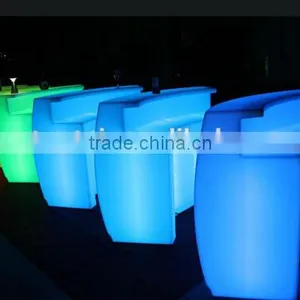 Rechargeable Led Glowing Bar Counter Light up Bar Table Bent and Round Bar Counter thumbnail-3