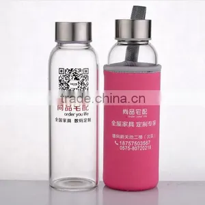 750ml Pyrex Clear Voss Sport Glass Water Bottle With Silicone Sleeve thumbnail-1
