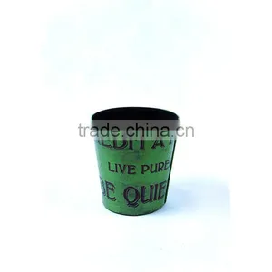 2016 Household The Letter Green Faux Leather Trash Can No Lid thumbnail-2