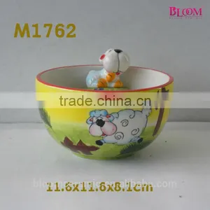 Custom Logo Decal Design Ceramic Unique Sheep Bowl thumbnail-1