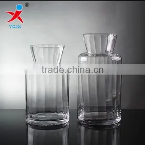 Europe to Restore Ancient Ways Ribbed Creative Handicraft Transparent Glass Vase Household Adornment Furnishing Articles thumbnail-1