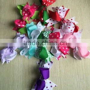 Little Girls' Grosgrain Ribbon 5" Hair Bow With Alligator Clips thumbnail-1