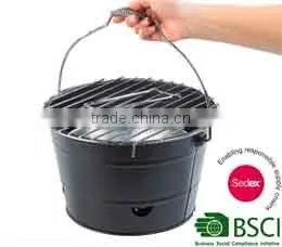 Portable Bucket Charcoal Bbq Grill Metal thumbnail-1