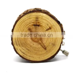 Wooden Music Box, Natural Wood Stump Music Box, Eco-friendly Music Box for Kid Gift thumbnail-1