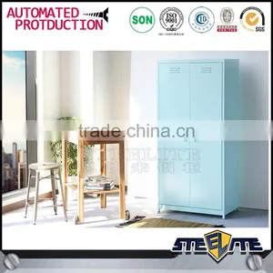 Hanging Clothes Storage Cabinet 2 Door Steel Locker Wardrobe thumbnail-2