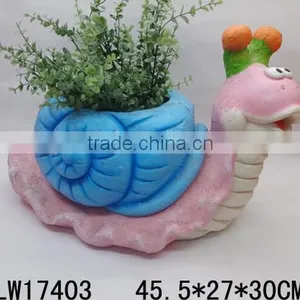 Finely Processed Newly Polyresin Craft Lovely Style Resin Animals Snail Flowerpot thumbnail-1