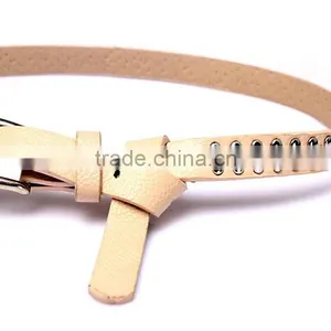 New Designed Fashion Rivet Decorated Lady Thin PU Waist Belt thumbnail-3