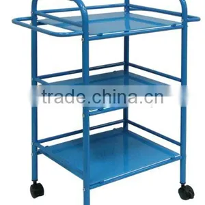 Elegant Looking 3 Tiered Color Glass Food Serving Trolley thumbnail-1
