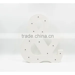 Lovely Painted Letters & Shape White Wooden LED Lighted Crafts thumbnail-2