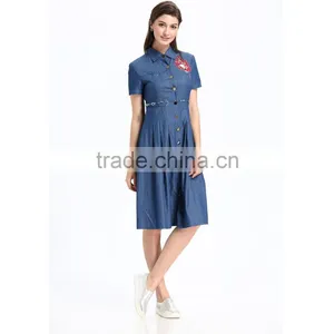 Domin Fashion Latest Formal Embroidery Jean Dress Patterns thumbnail-4