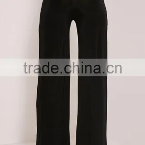 Black Side Split Slinky Latest Design Women Trousers thumbnail-4