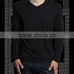 LONG SLEEVE V NECK TSHIRT BLACK thumbnail-1