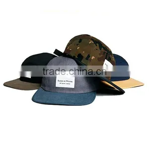 Cord Brim 5 Panel Cap, Woven Label 5 Panel Cap, Hip Hop Cap thumbnail-1