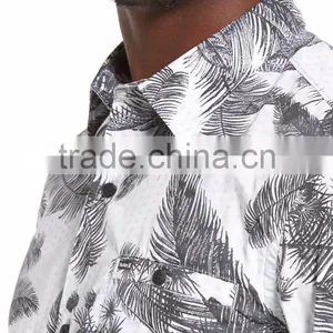 Men's Latest Cotton Gym Shirt Designed in Tropical-vibe With Short Sleeves thumbnail-3
