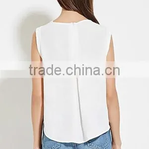Lady's Loose Short After Long Sleeveless Shirt Before Pure Color thumbnail-3