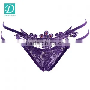 Women Sexy Panties Lace Briefs Girl Lingeries Thongs G-string Flower Panties thumbnail-1