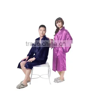 100% Silk Cheap Wholesale Women Satin Bathrobes thumbnail-3