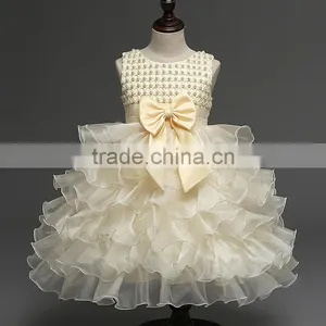 Elegant Girl Dress Girls 2015 Summer Fashion Pink Lace Party Flower Princess Wedding Dresses Baby Girl Dress thumbnail-3