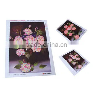 5D Diy Diamond Painting Cross Stitch Rose Flower Diamond Embroidery Resin Round Diamond Crafts Wall Sticker Blue Rose Home Decor thumbnail-3