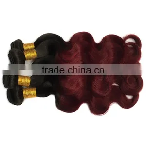 Wholesale Cheap Ombre Peruvian Hair Weave Bundle Burgundy 1B 99J Peruvian Body Wave Red Ombre Hair Extension thumbnail-5