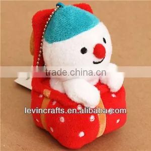 Cute White Snowman Red Nose Plush Christmas Present thumbnail-1
