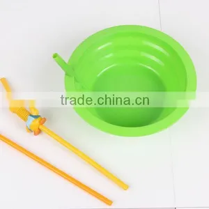 650ml Plastic Kids Straw Bowl With Straw thumbnail-1