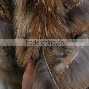 YR645 Unique Design Rabbit and Raccoon Real Fur Vest thumbnail-4