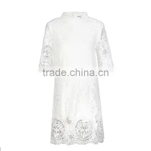 Fashion Women Elegant Crochet Ghana Lace Dress Styles Ladies Latest Sexy Evening Party Mini Dresses thumbnail-5