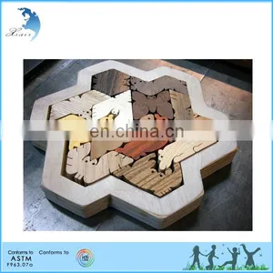 Brain Teaser Children 3d Wooden Puzzle thumbnail-1